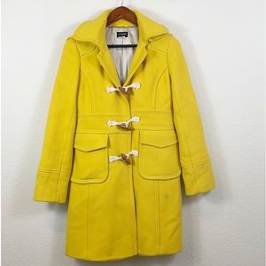 J. Crew Yellow Long Winter Wool Coat with Hood